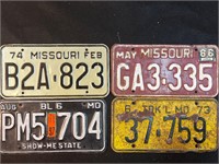Vintage Missouri license plates