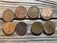 1884+ 4 monarch UK large Pennies