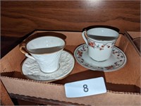 (2) Tea Cups and Saucers