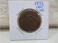 1833 One Cent US Coin