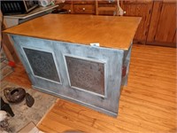 Handcrafted Drop Leaf 2-Tin Panel Front Table/Bar