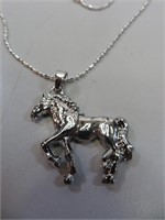 Horse Necklace (26" chain signed 925)