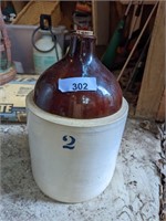 2-Gallon Salt Glazed Stoneware Jug