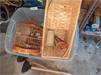 Tote (no lid) with Asian Bird Cage, Baskets,