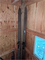 Vintage Wooden Snow Skis