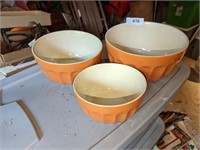 (3) Pumpkin Colored Nesting Bowls
