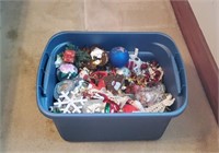 Tote of Christmas ornaments