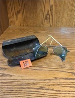 Antique glasses, case
