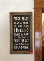 Porch Rules sign
