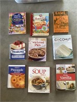 Lot of cookbooks and recipes