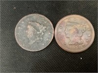 1818 and 1853 Large Cent