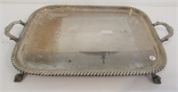 Vintage Large Rectangle Footed Serving Tray with