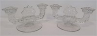 Set of (2) Fostoria American Clear Glass Double