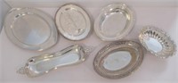 (6) Vintage Silver Plated Oblong/Oval Serving