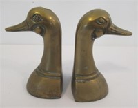 Vintage Brass Duck Figurine Bookends. Measure: