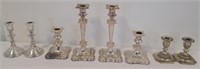 (4) Pair Vintage Candlestick Holders. Silver