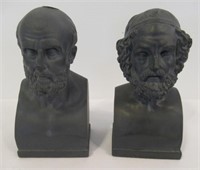 Vintage Aristotle and Homer Busts Plaster
