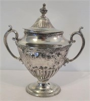 Vintage Plated Trophy with Handles and Lid with
