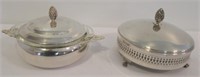 (2) Vintage Silver Plated Round Serving Dishes