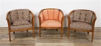 Set of 3 Mid Century Modern Style Club Chairs