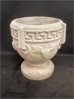 12” Concrete Planter with Greek Key and Grapes