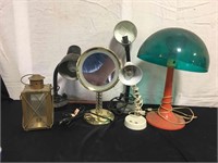 Candle Lantern, Desk Lamps & Magnifying Mirror