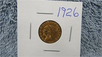 1926 2 1/2 DOLLAR INDIAN HEAD GOLD COIN