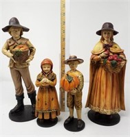 (4) Thanksgiving Harvest Girl & Boy Figurines