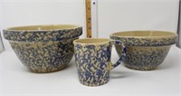 Robinson Ransbottom Spatter Ware Bowls & Mug