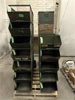 27QTY pallet of metal sorting bins