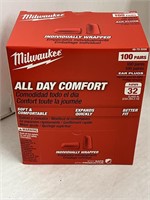 (2x Bid) Milwaukee 100 Pair Ear Plugs