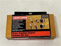Craftsman 6 Pc Carbide Tipped Router Bit Set