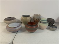 8 Pc. Lot of Art Pottery:  Bowls, Urns, More