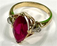 LOVELY RUBY 10K GOLD RING