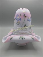 Fenton hand painted blue burmese 3 pc fairy light