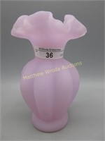 Fenton 5" lavender satin Melon Rib vase