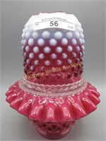 Fenton cranberry opal Hobnail 3 pc Fairy light