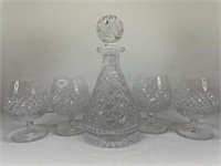 Lot of 4 Waterford Brandy Glasses & Decanter