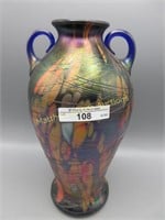 Fenton Offhand 9.5" Threaded Mosaic 2 handled vase