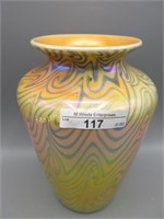 Imperial Freehand 8" King Tut vase on opal