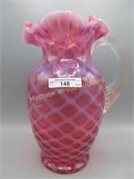 Fenton cranberry opal Lattice 10" water pitcher