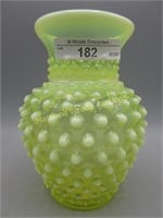 Fenton 5" topaz opal Hobnail vase