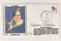 Mickey Mantle signed cover/cache postmarked June