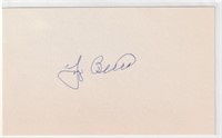 Yogi Berra autographed 3x5 card with envelope used