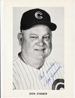 Don Zimmer autographed 8x10 photo plus certificate