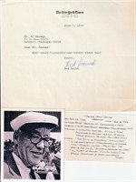 Walter “Red” Smith journalist autograph on note