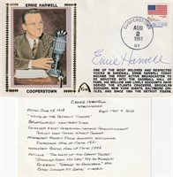 Ernie Harwell Autograph on cover/cache of