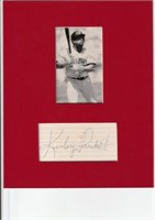 Kirby Puckett autograph on 3x5 card mounted with