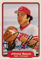 Johnny Bench autograph on Fleer 1982 No. 57