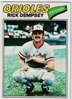Rick Dempsey autograph on Topps 1977 No. 189 in
